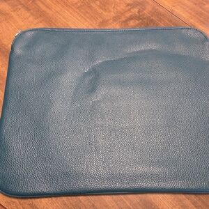 Teal Leather Laptop Sleeve